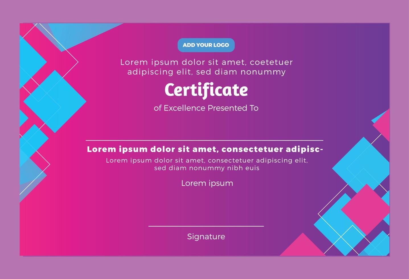 Certificate for Achievment vector