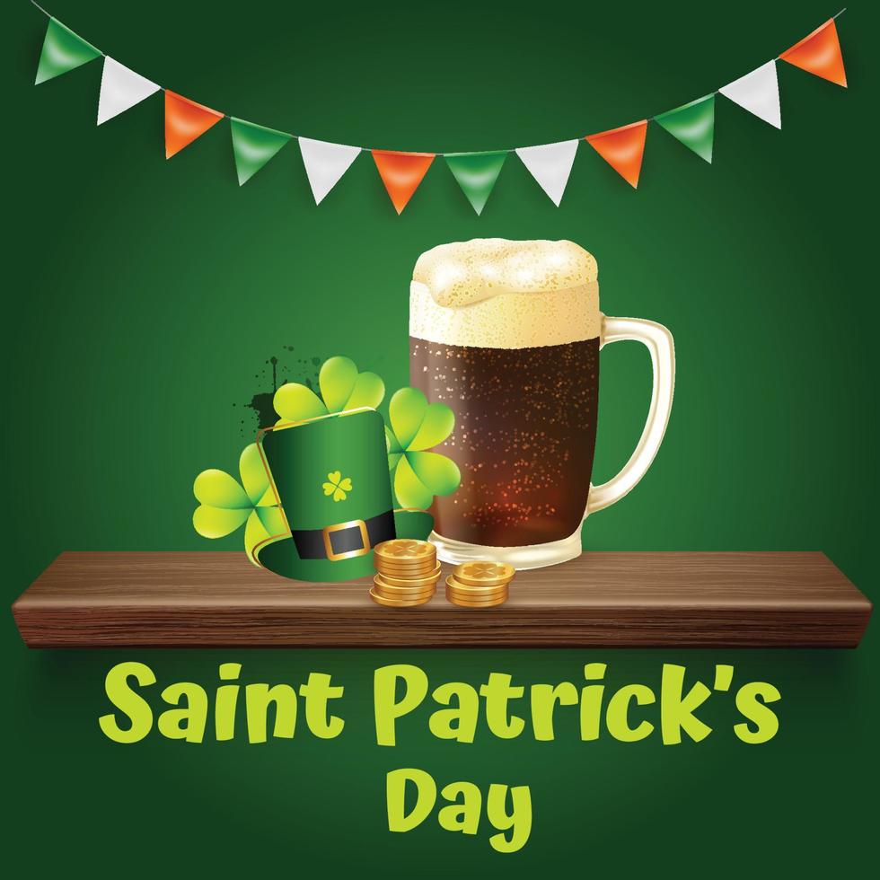 happy st Patrick's holiday background in vector template design.