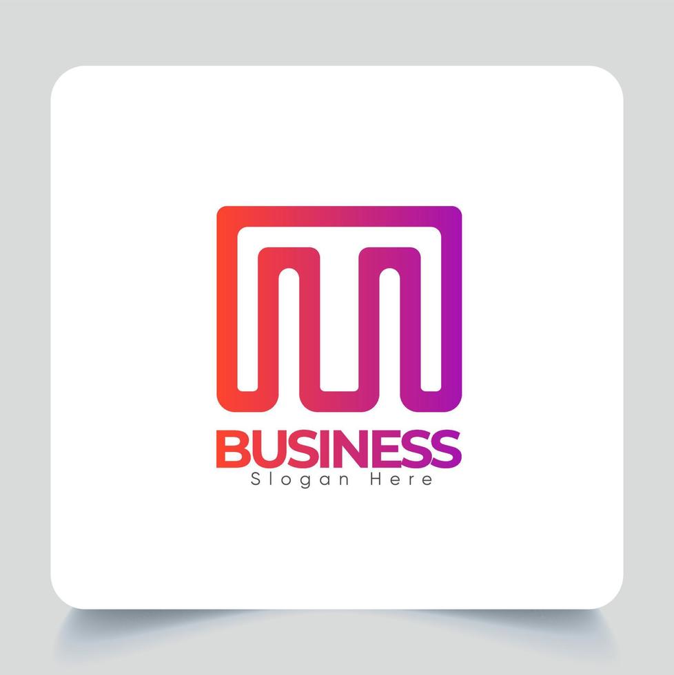 Company Minimal Letter M Logo Template Design, Creative Custom Design With Gradient Color. Creative Digital Company Business Agency Minimal Letter M Logo Template. vector