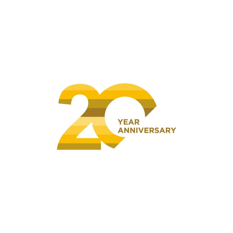 Vigésimo aniversario celebracion logo vector