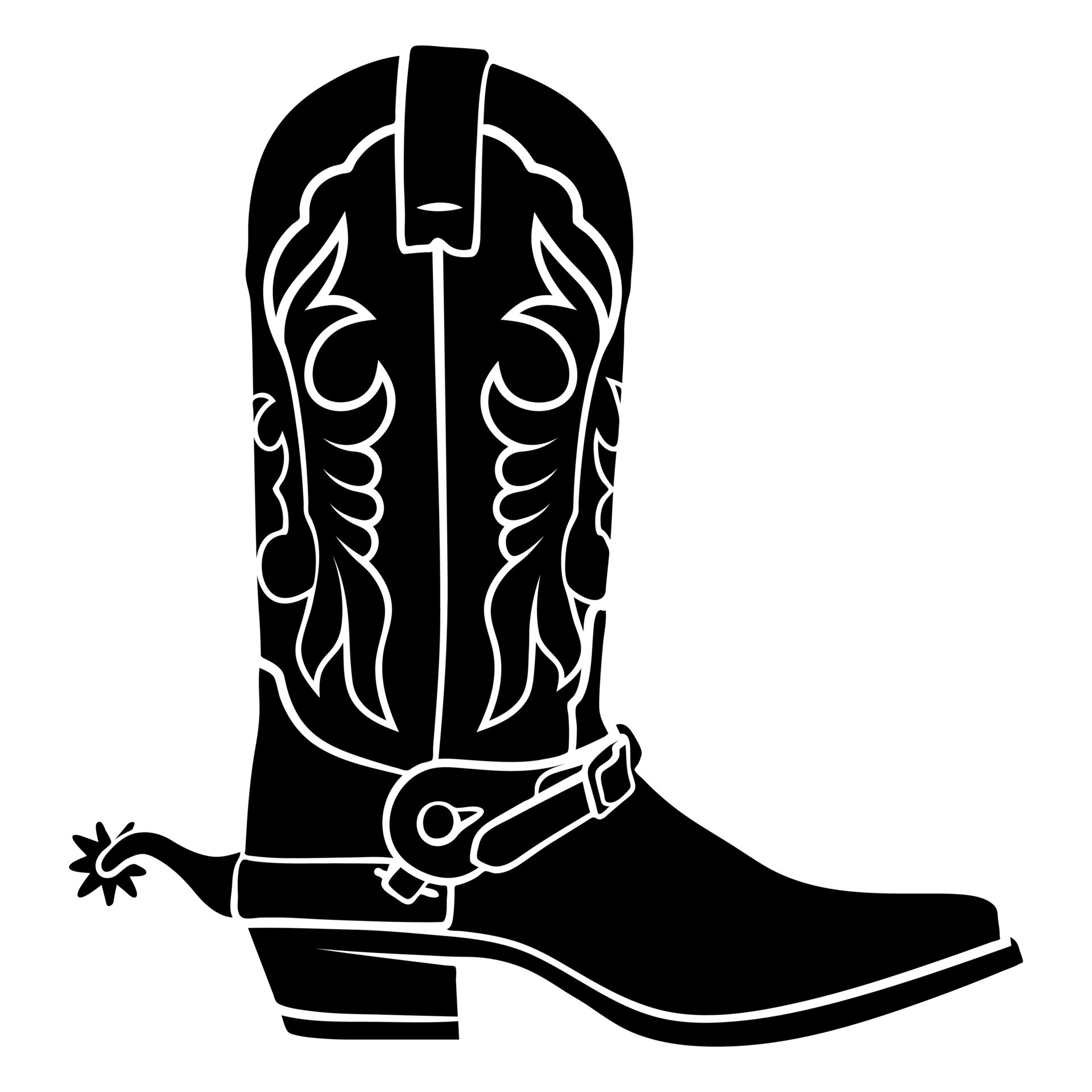 Single Cowboy Boot Cut Out 20297238 Vector Art at Vecteezy