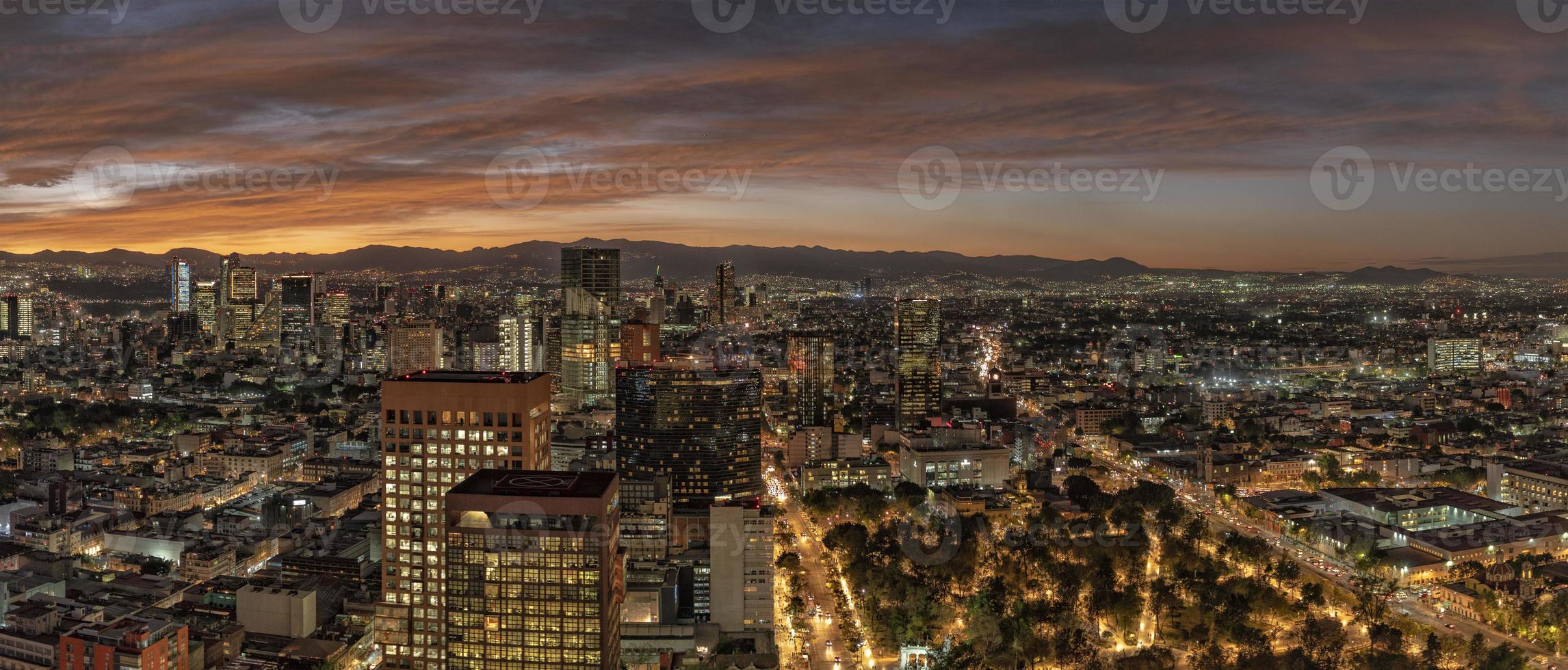 Mexico city aerial view panorama photo