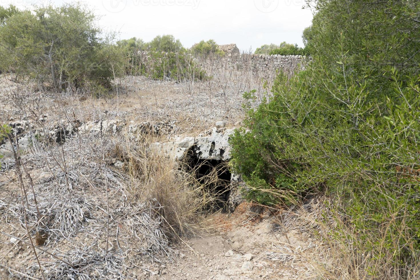 vendicari necrópolis bizantina tumbas antiguas en sicilia foto