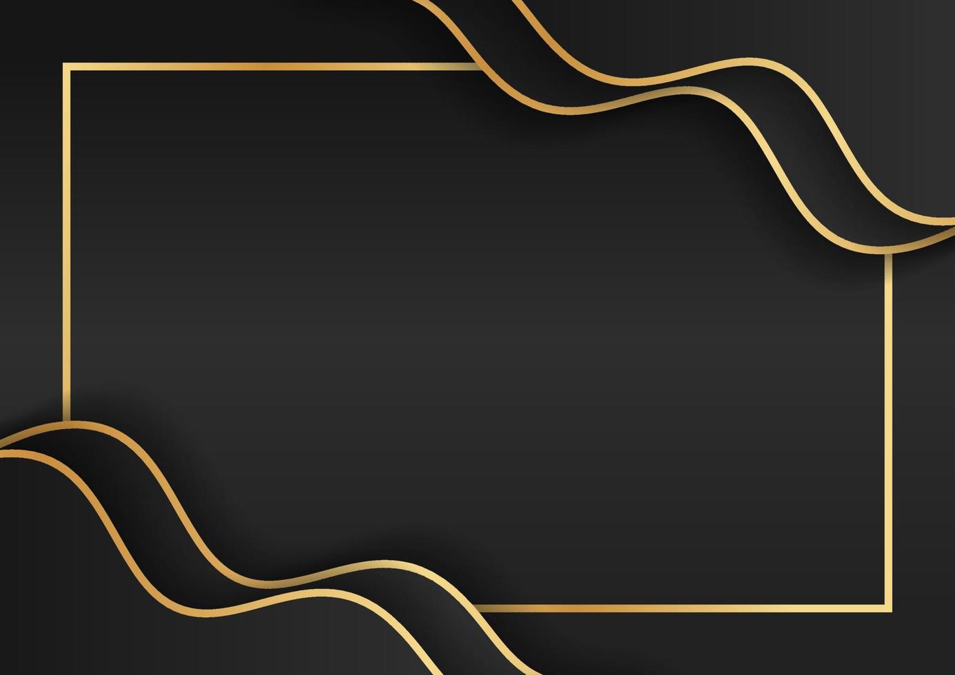 Abstract black and gold lines luxury background. Modern design, wavy gold lines and shiny vector