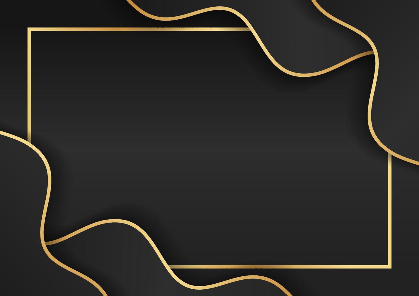 Abstract black and gold lines luxury background. Modern design, wavy gold lines and shiny vector