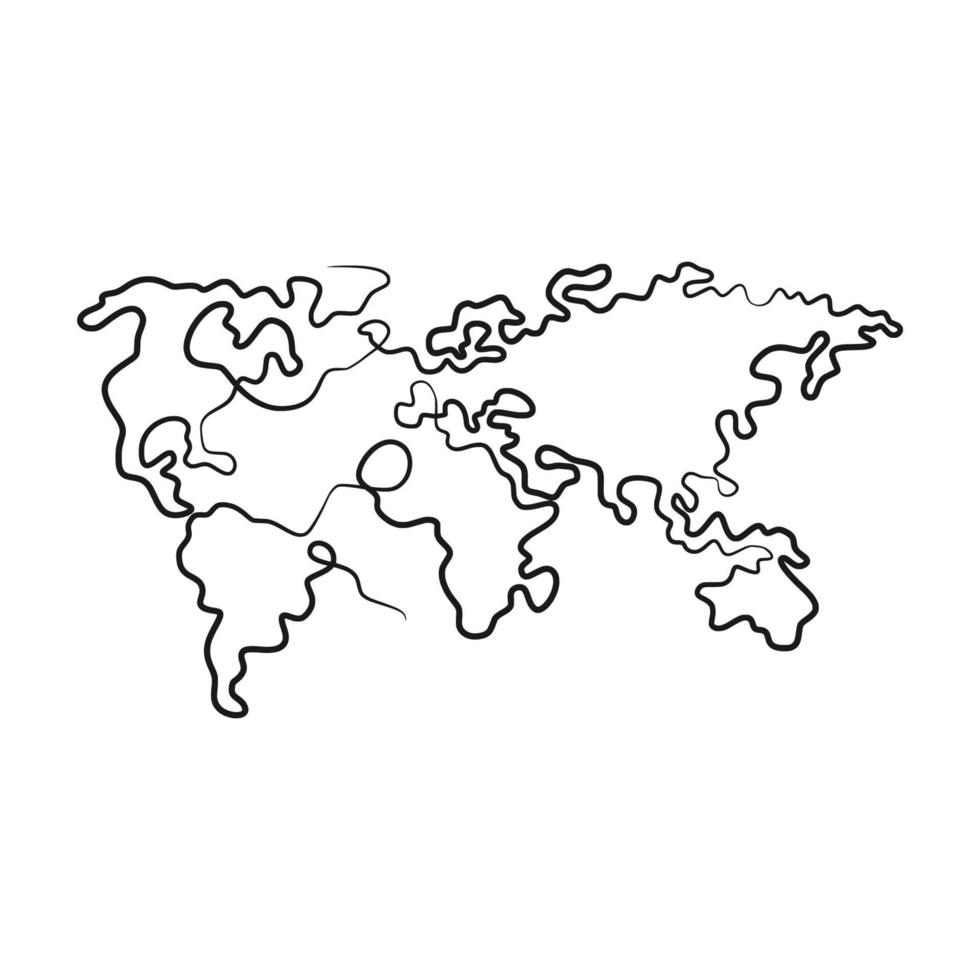 Earth continuous one line drawing vector illustration