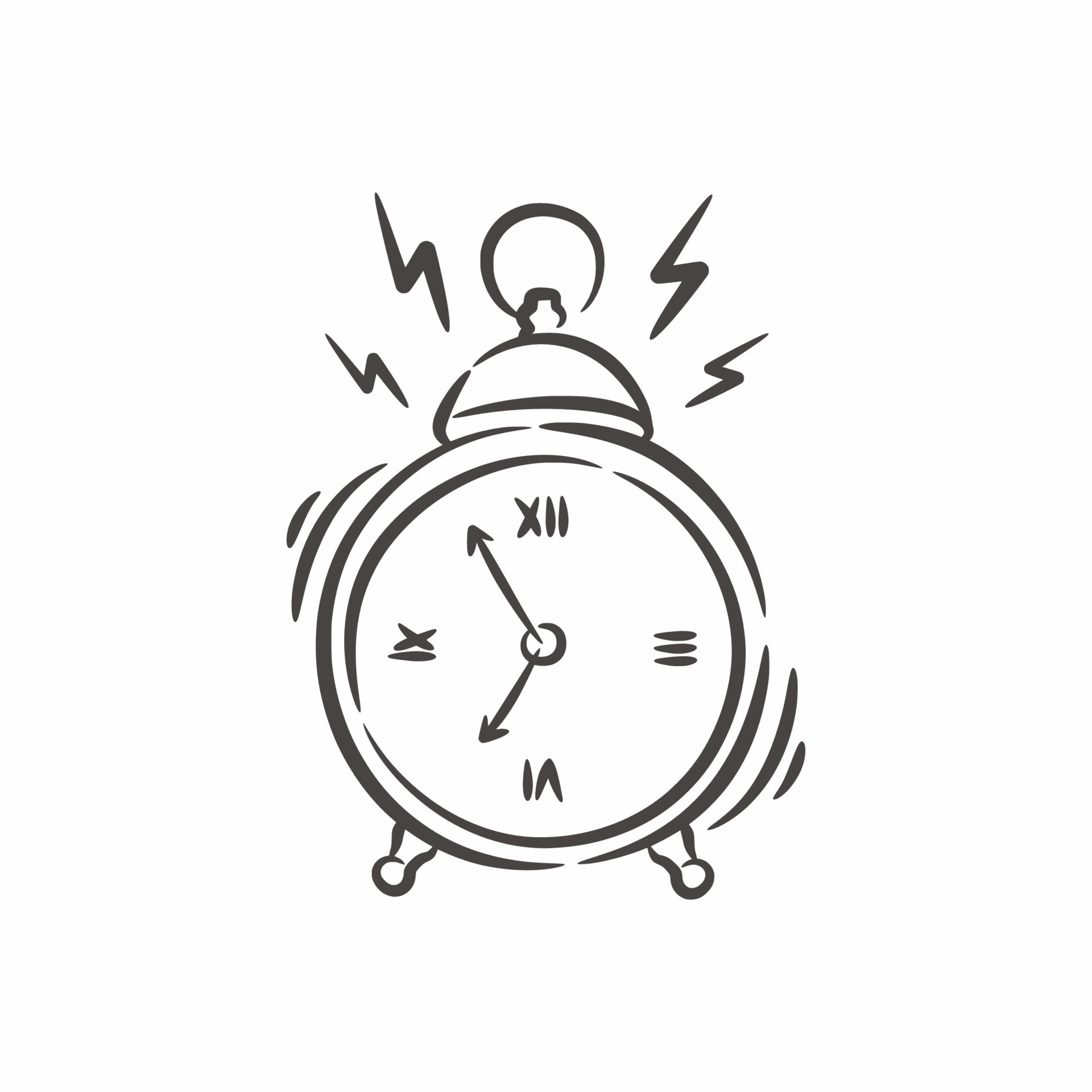 Hand drawn classic ringing alarm clock line art 20297743 Vector Art at