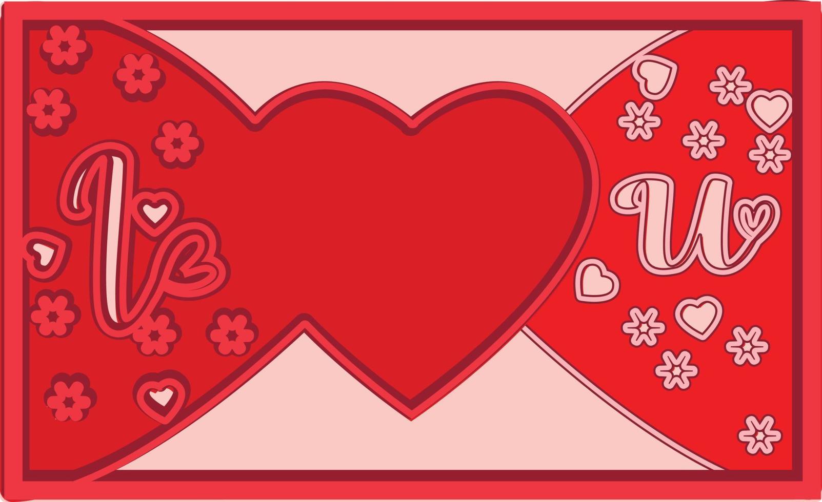 multicapa San Valentín día regalo tarjeta ilustración haz vector