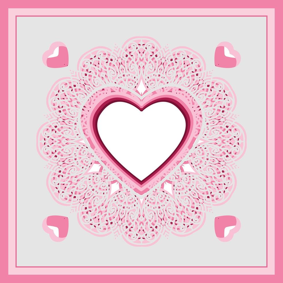 multicapa San Valentín día mandala decoración regalo tarjeta ilustración haz vector