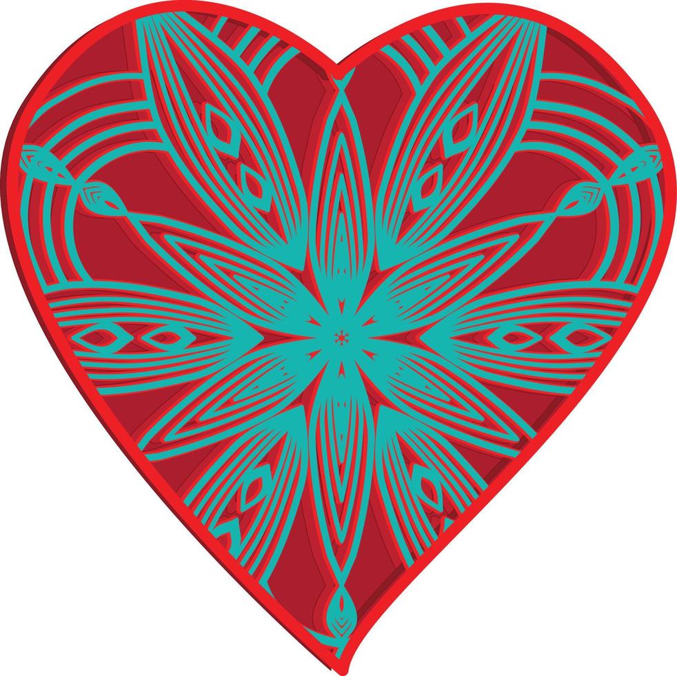 Multilayer valentine's day gift card mandala  illustration bundle vector