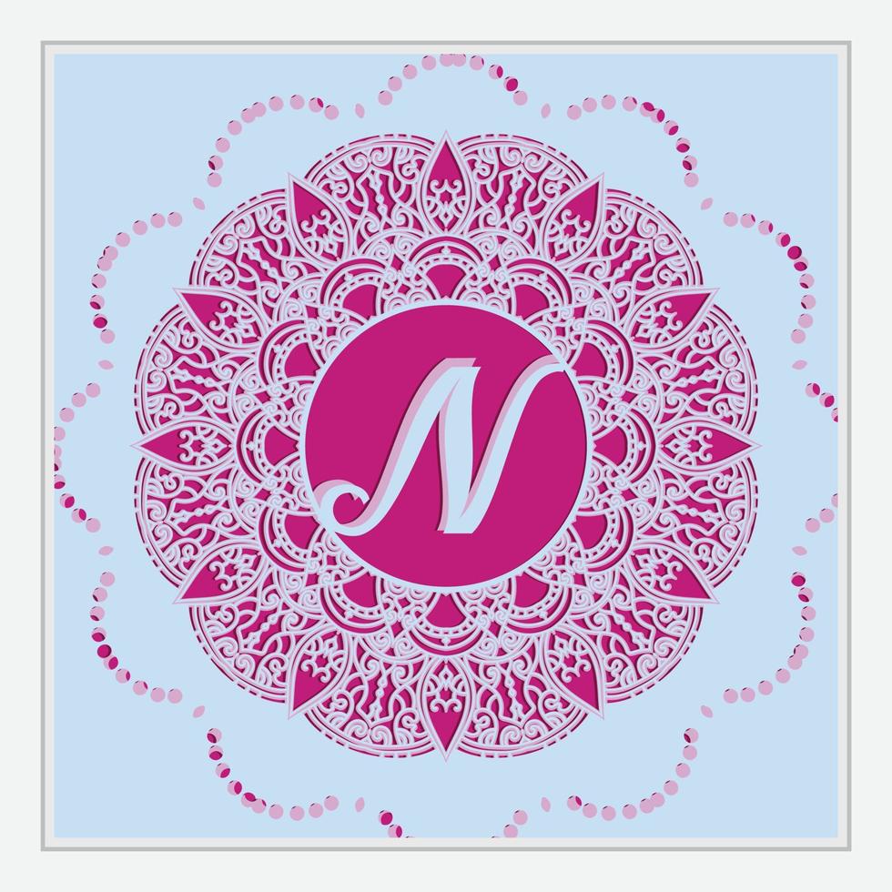 personalized multilayer valentine's day mandala decoration vector