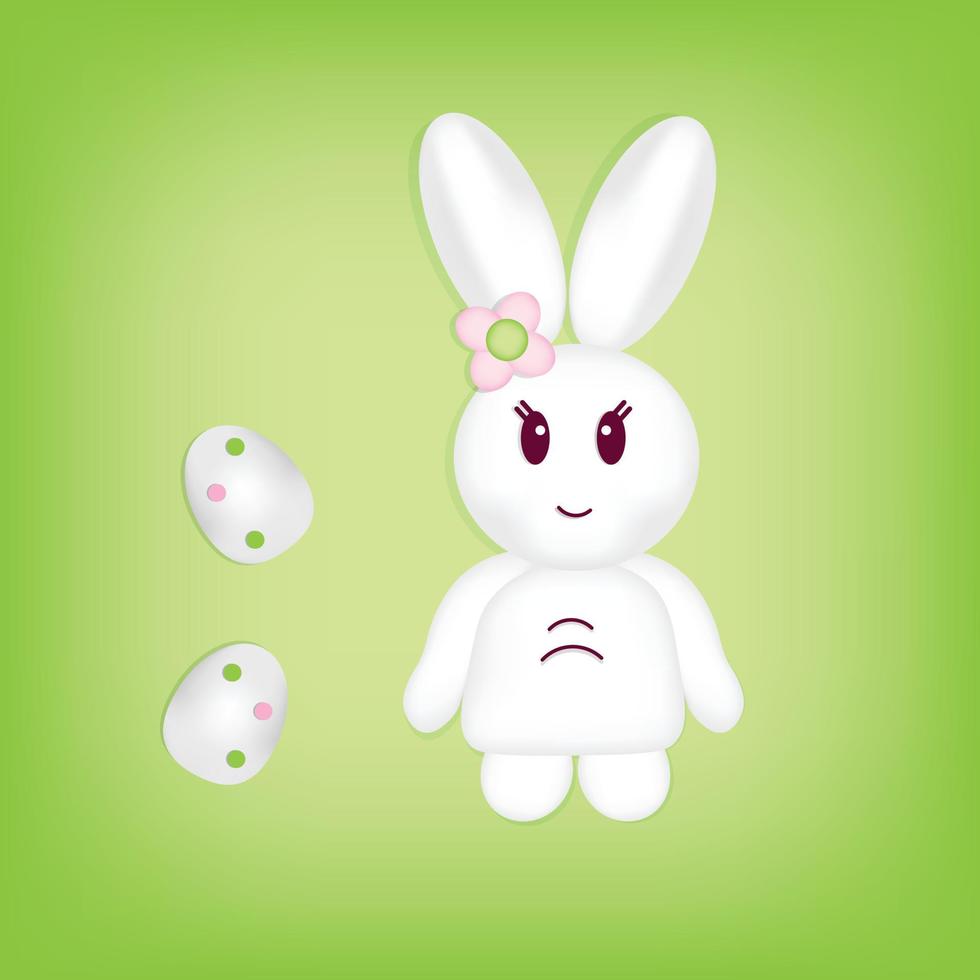 Easter bunny with eggs vector