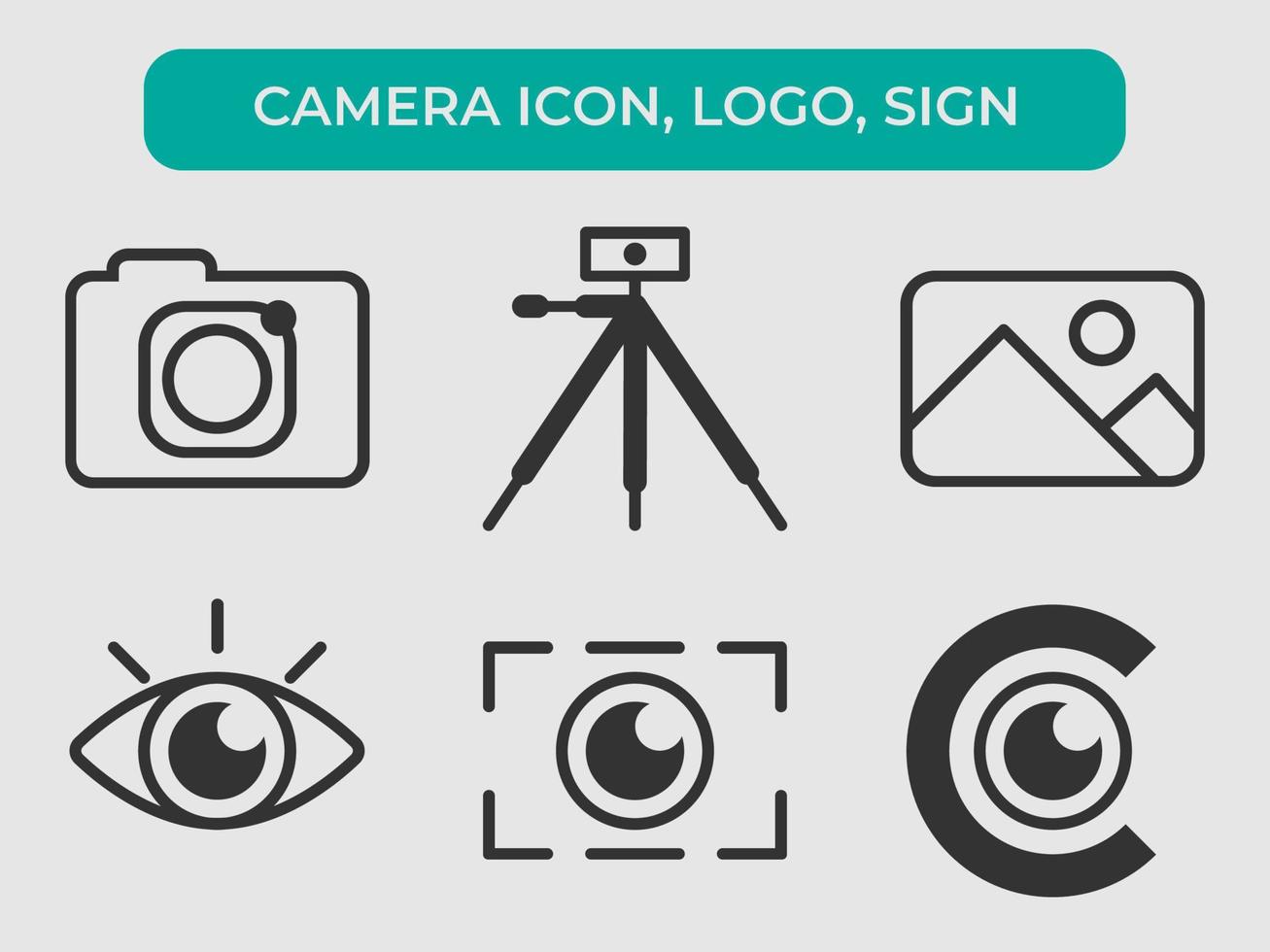 Set of image icon and symbol. Vector eps 10.