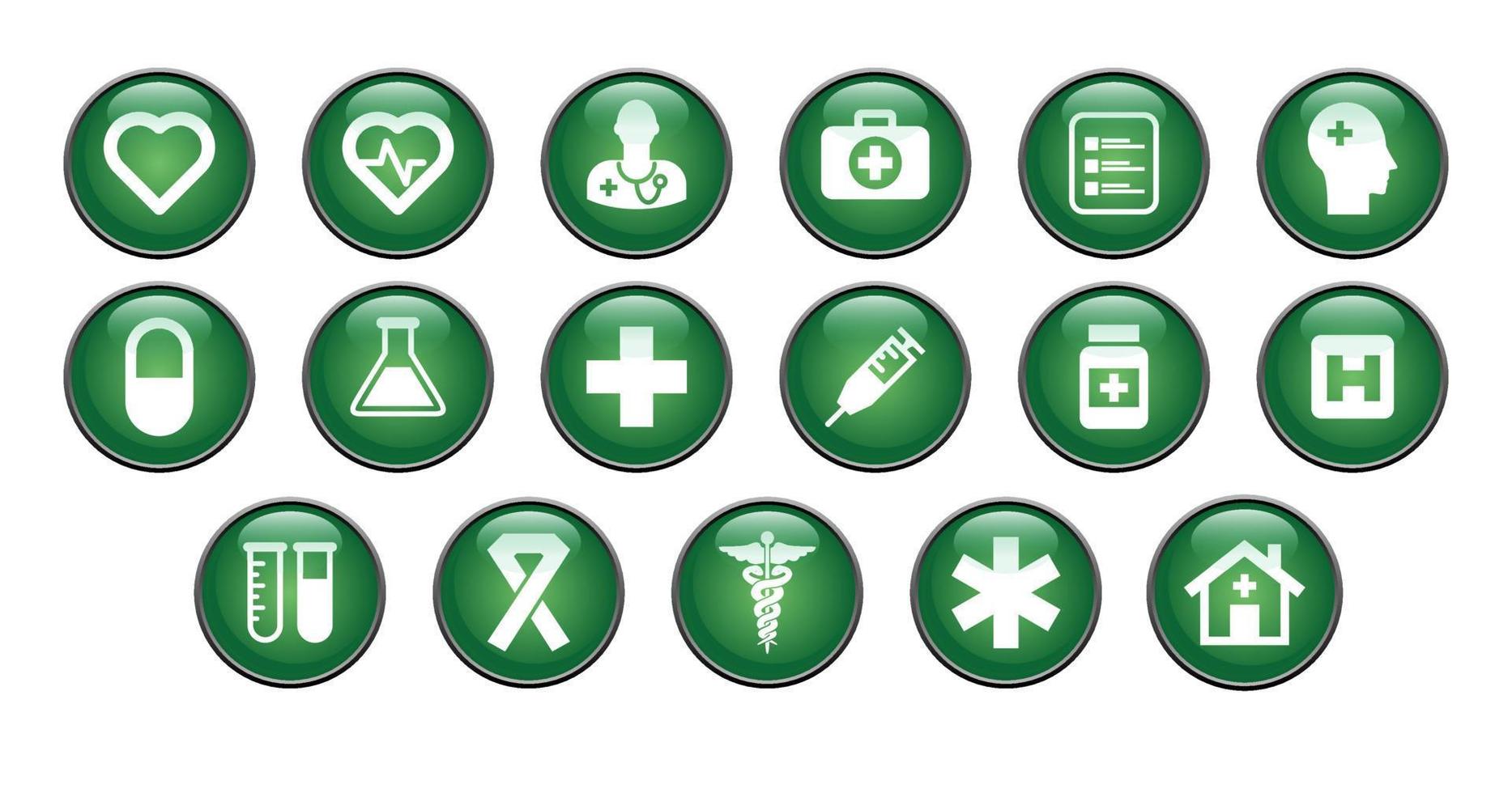 conjunto de salud cuidado icono y símbolo. vector eps 10
