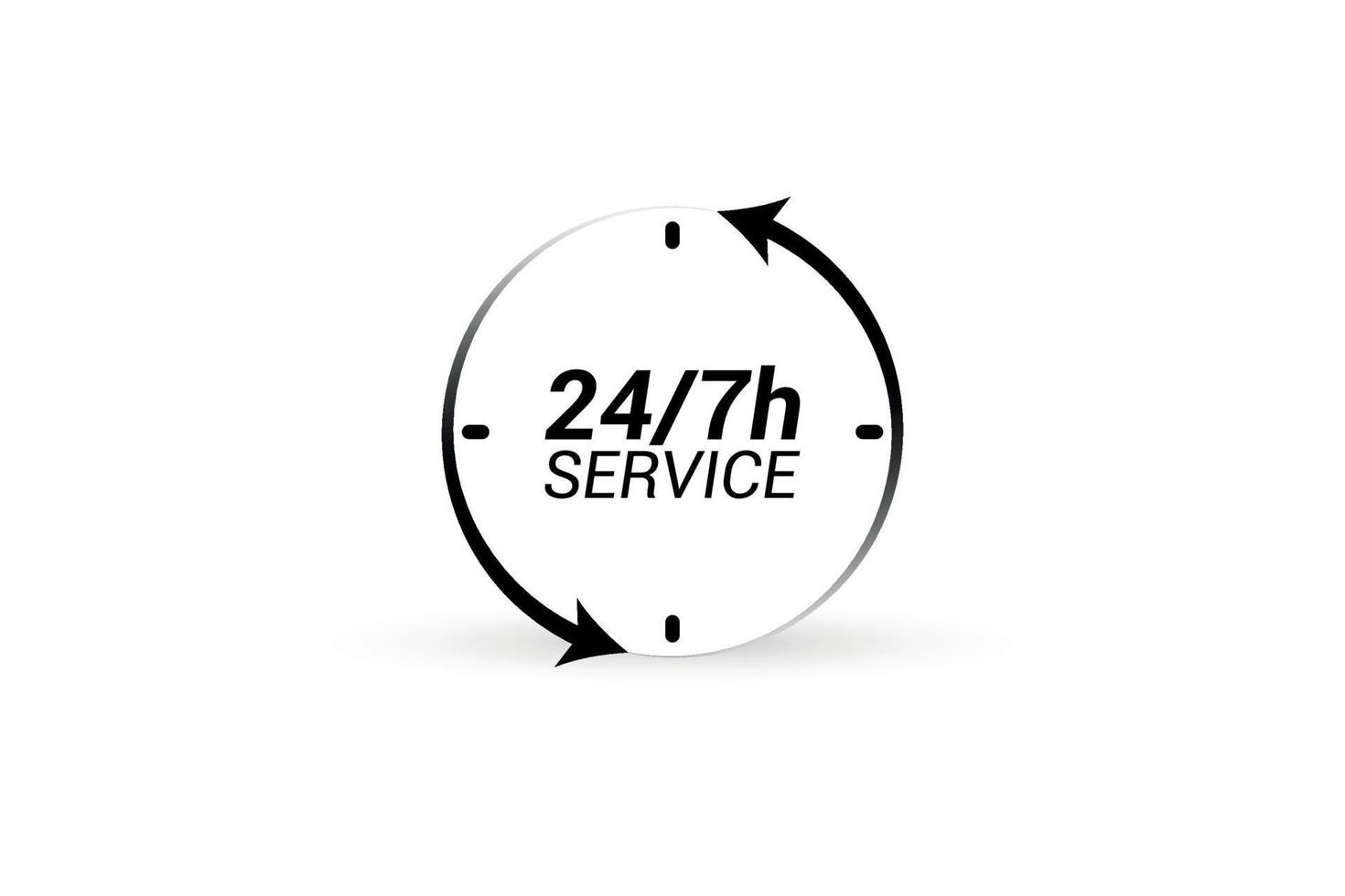 24 hora y 7 7 dias Servicio vector. vector