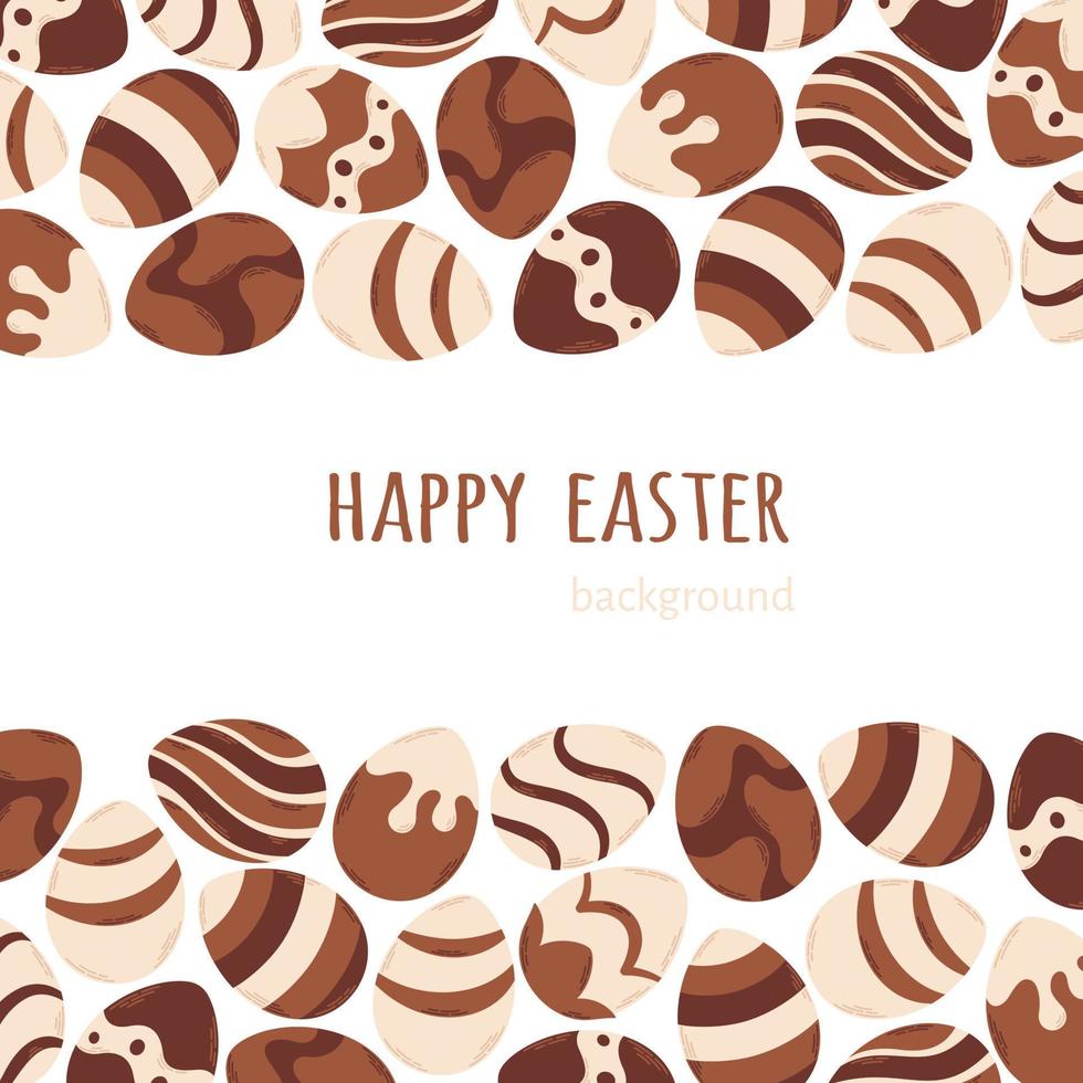 Happy Easter background. Chocolate eggs. Easter sweets. vector
