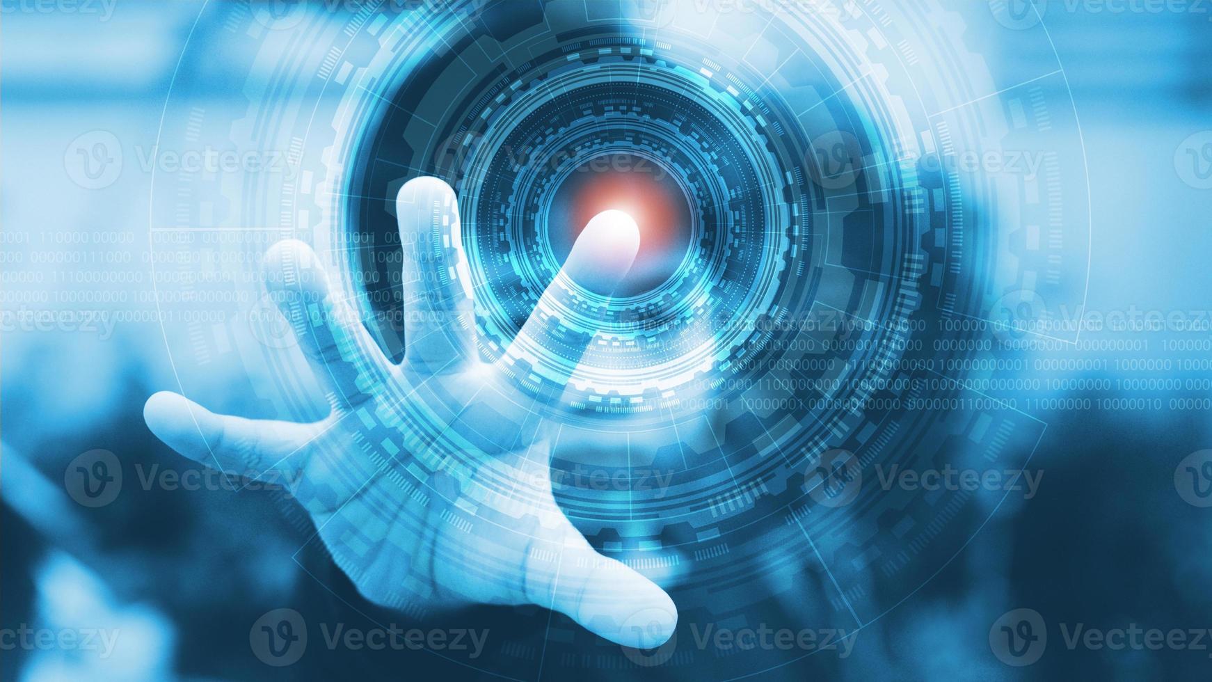 Only at the tip of a child's finger that is growing into the Digital transformation change management, new technology big data and business process strategy, automate operation, cloud computing. photo