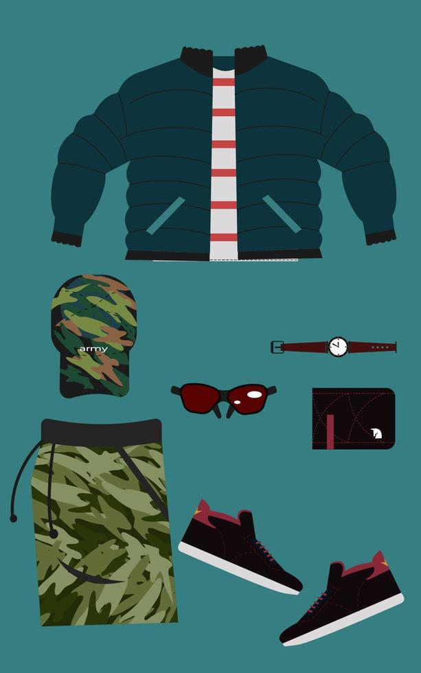 Flat Lay clothes vector