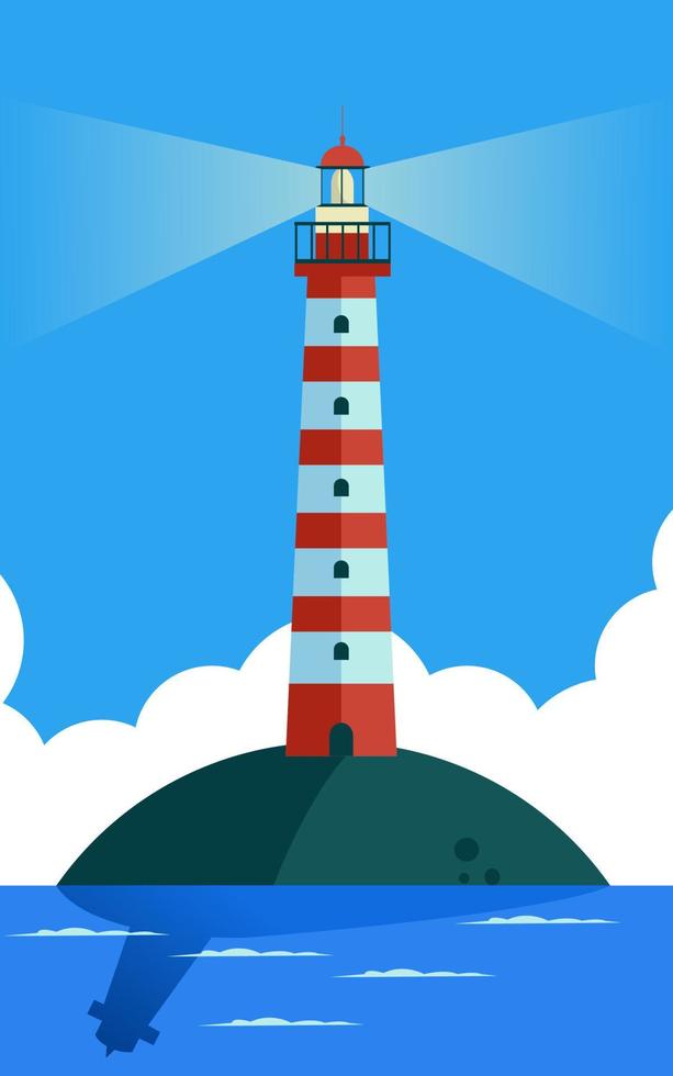 Lighthouse in background vector