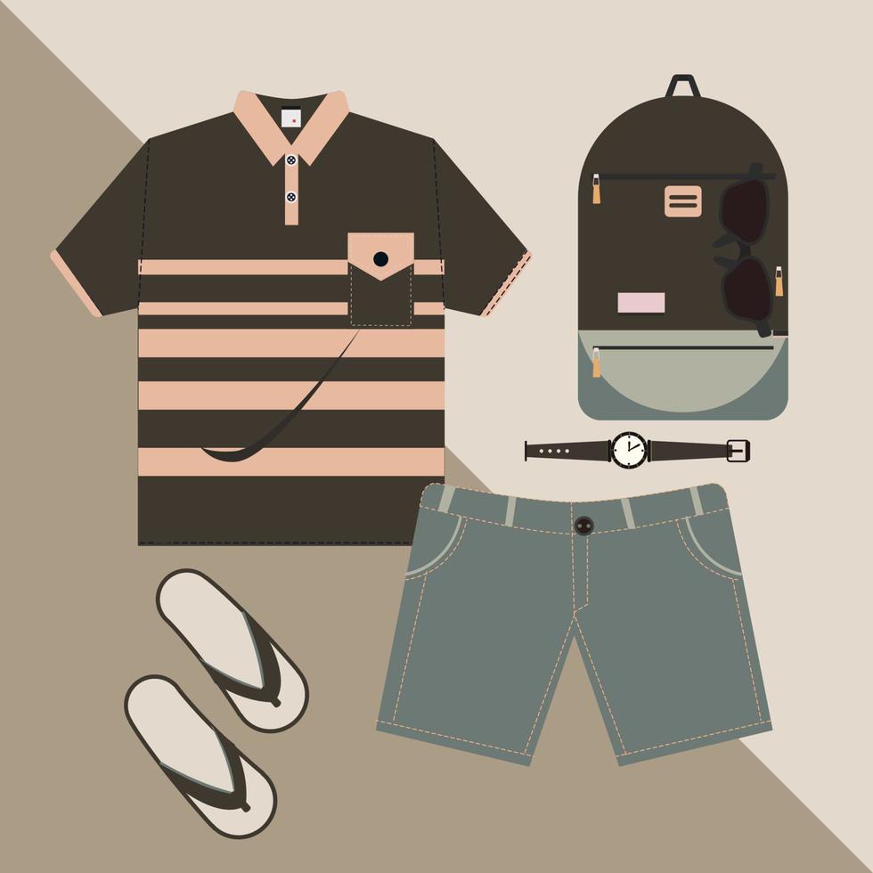 Flatlay clothes and fashion vector