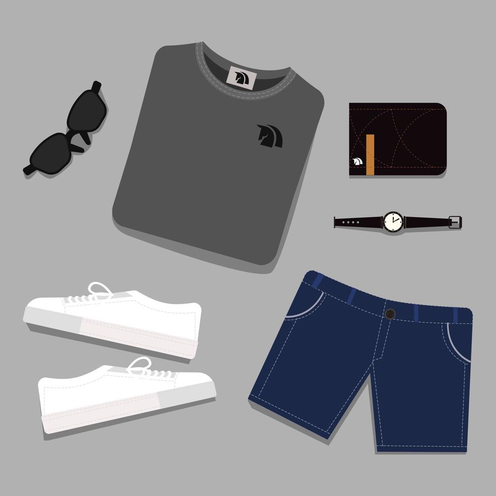 Flatlay clothes and fashion vector