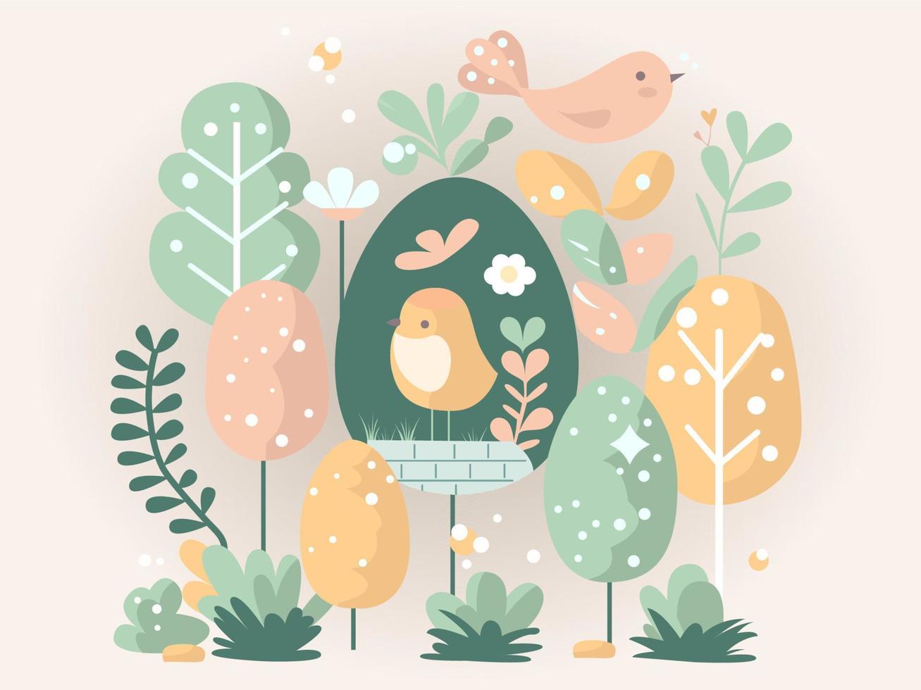 Spring and Easter collection of cute flowers and decorations. Perfect for poster, card, scrapbooking, tag, invitation, sticker kit. Hand drawn. Vector illustration