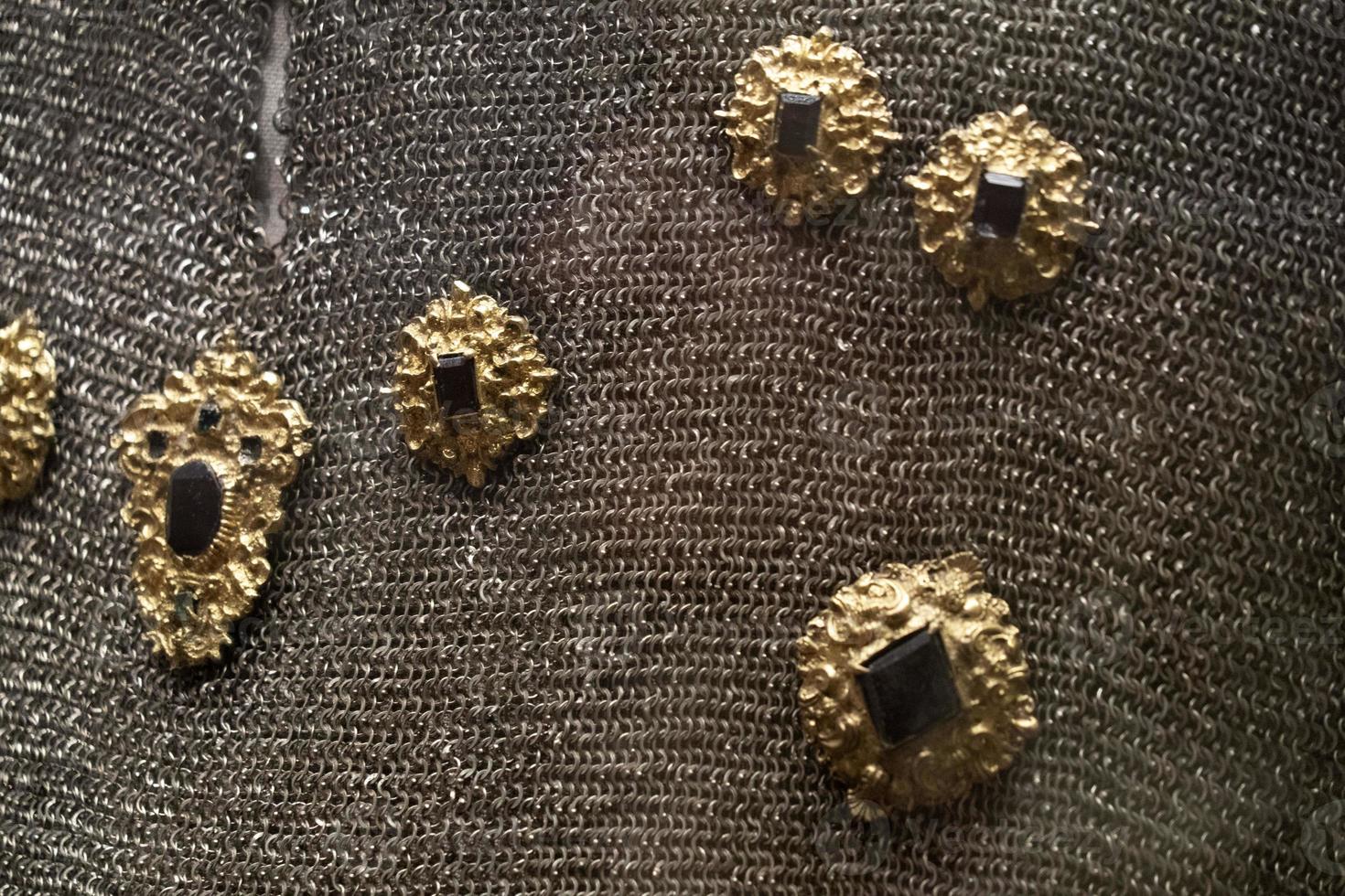 Medieval armor iron chain detail photo