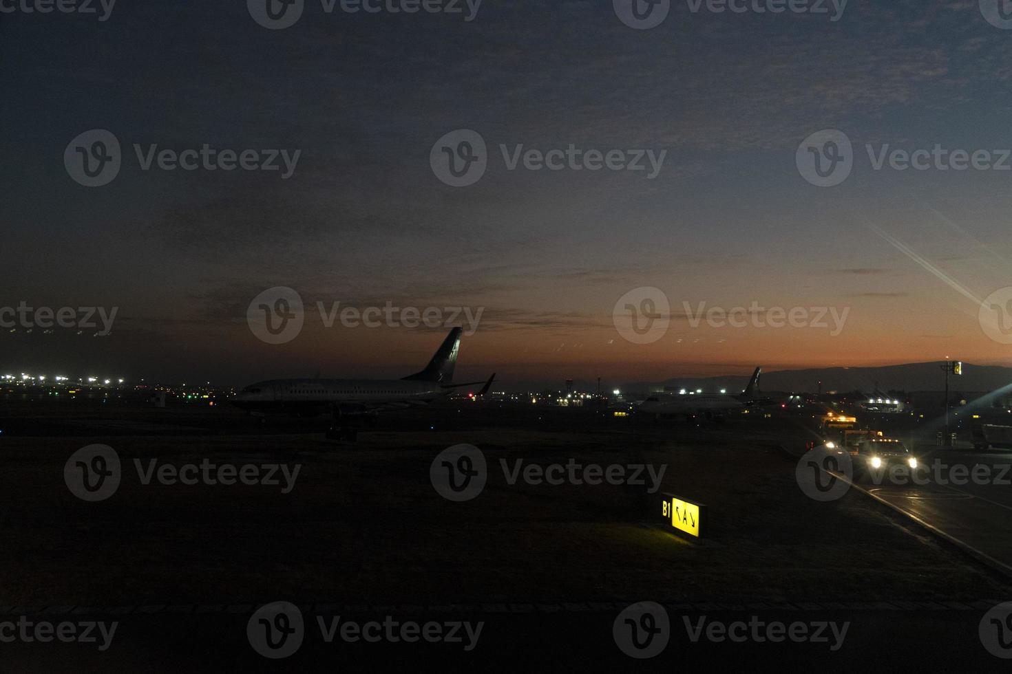 Mexico city airport operations at sunrise photo
