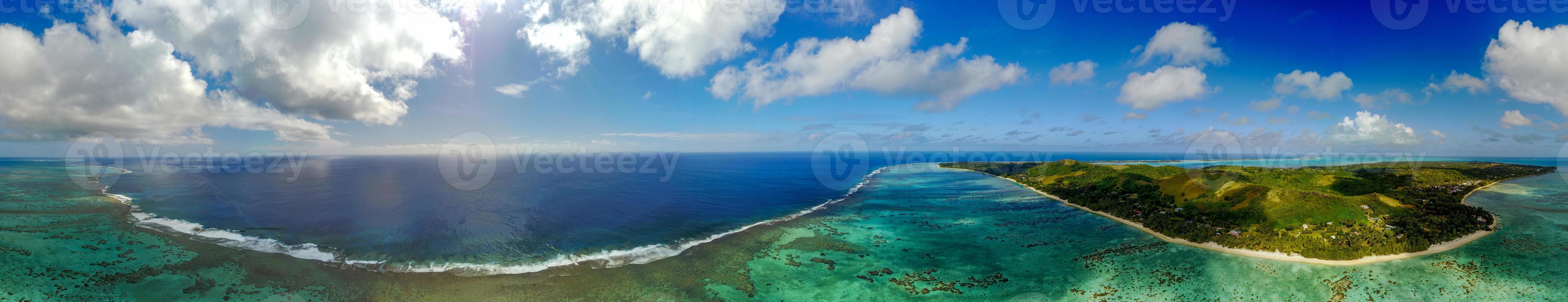 Polynesia Cook Islands reef aerial view photo