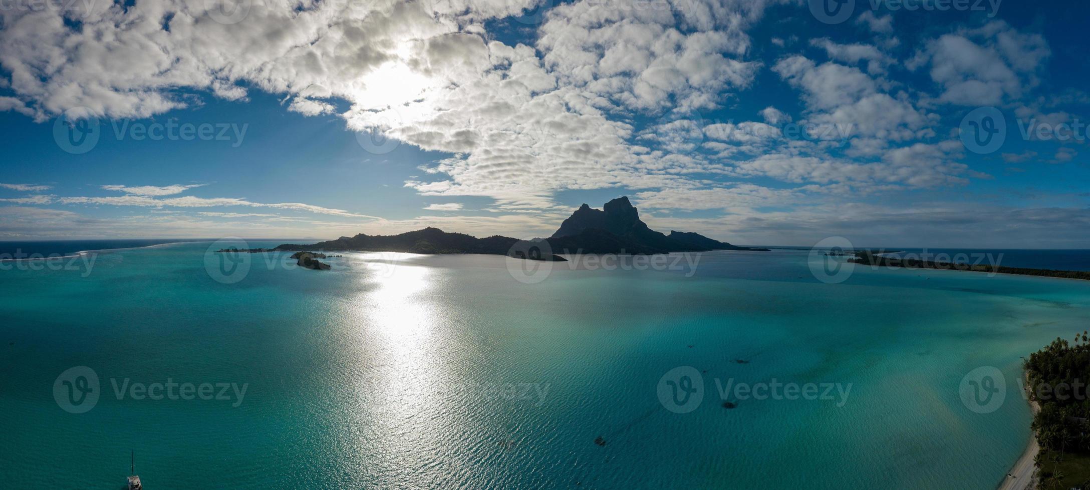 Bora Bora aerial view panorama photo