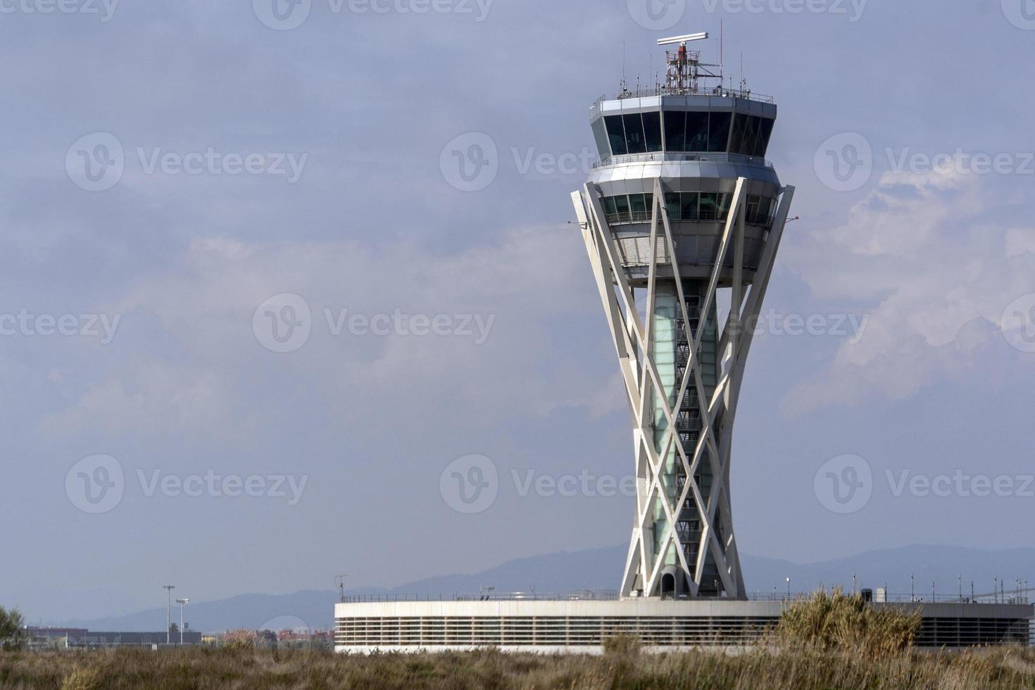 madrid airport traffic control tower photo