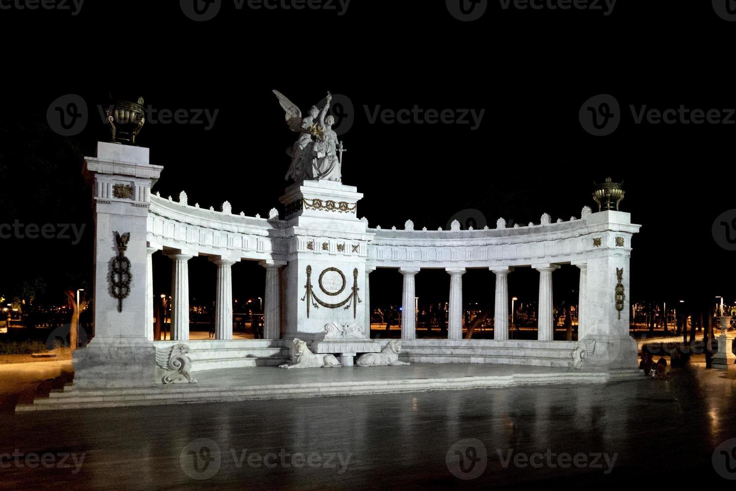 Benito Juarez Hemicycle in Mexico City at night photo