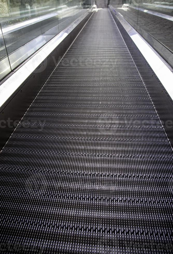 Pedestrian escalators in the city photo