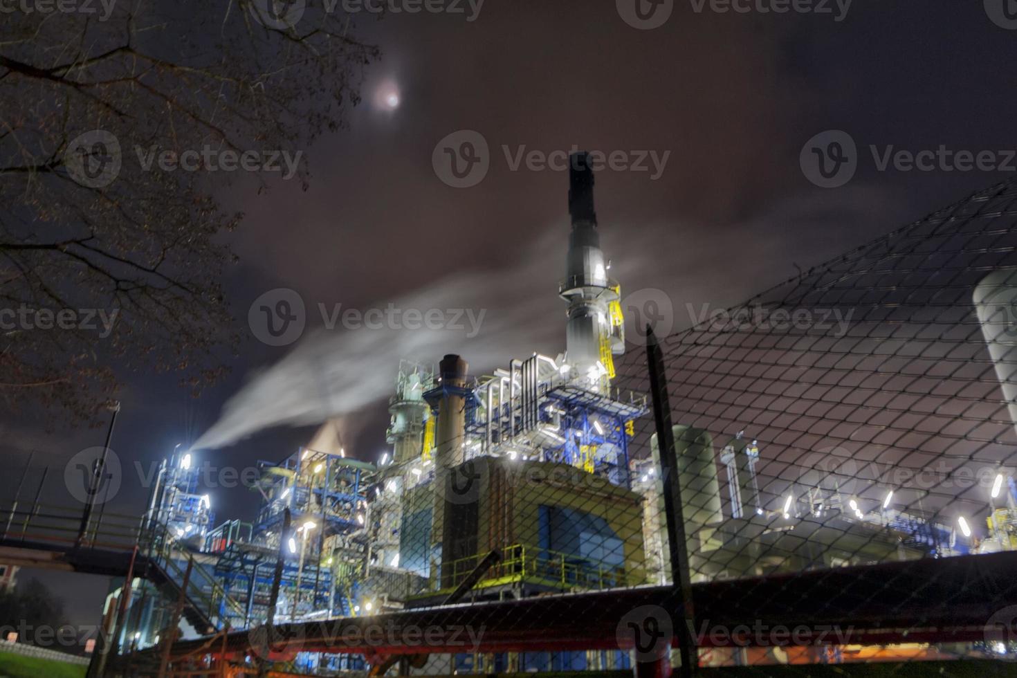 oil refinery at night photo