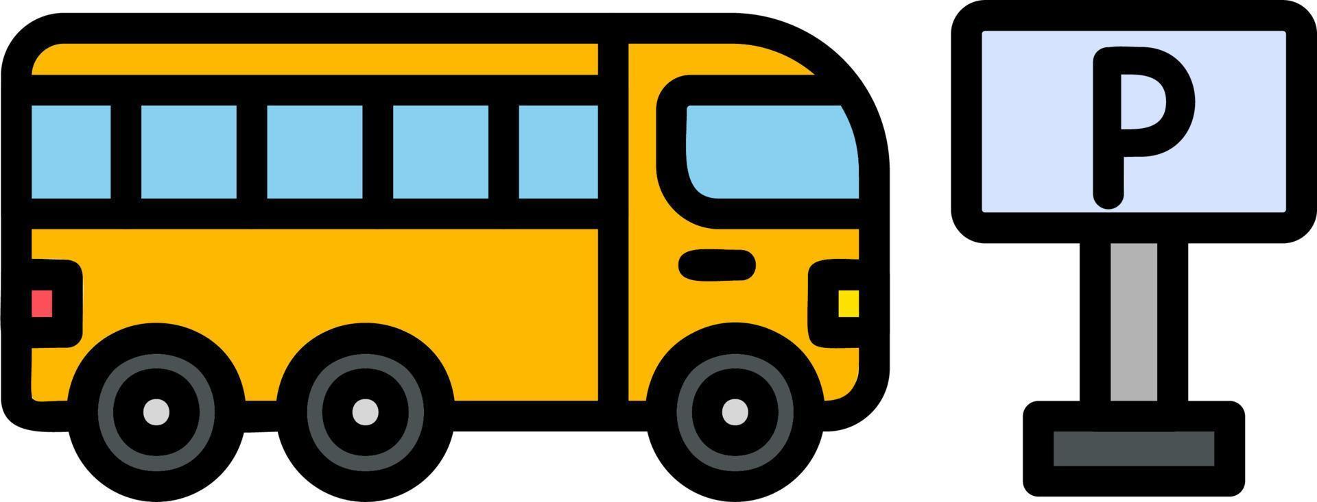Bus Parking Vector Icon