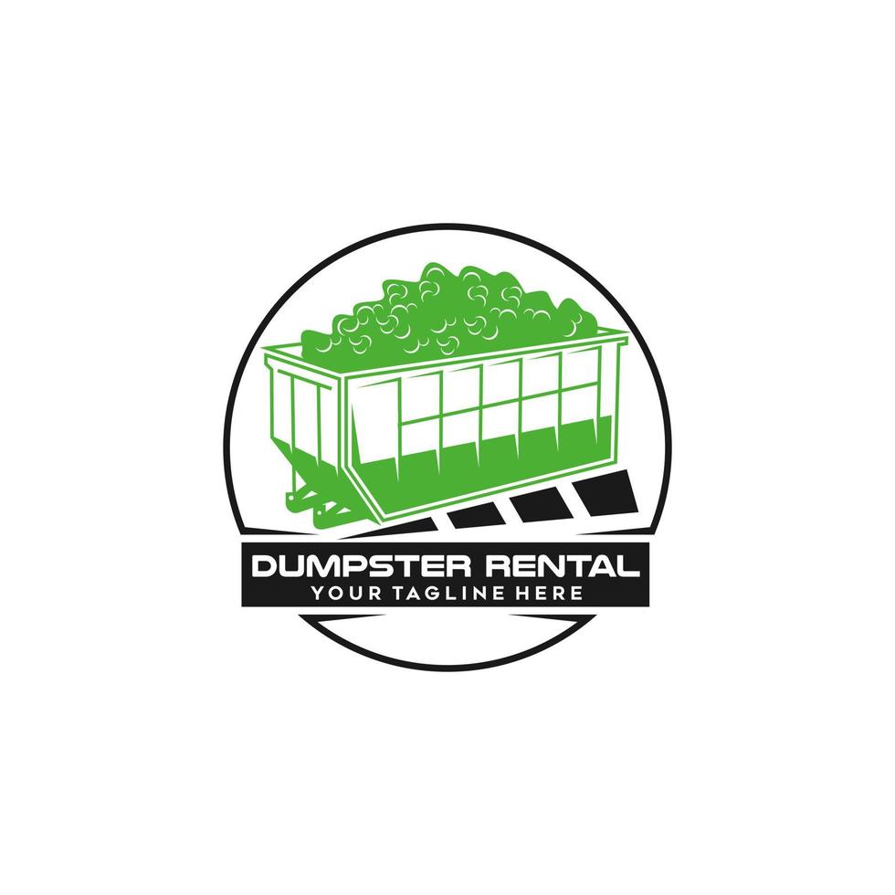 Dumpster design logo - vector illustration. Suitable for environmental, rental, garbage related.