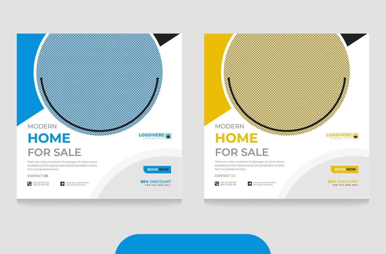 modern Real estate home for Sale social media Post and square banner template vector