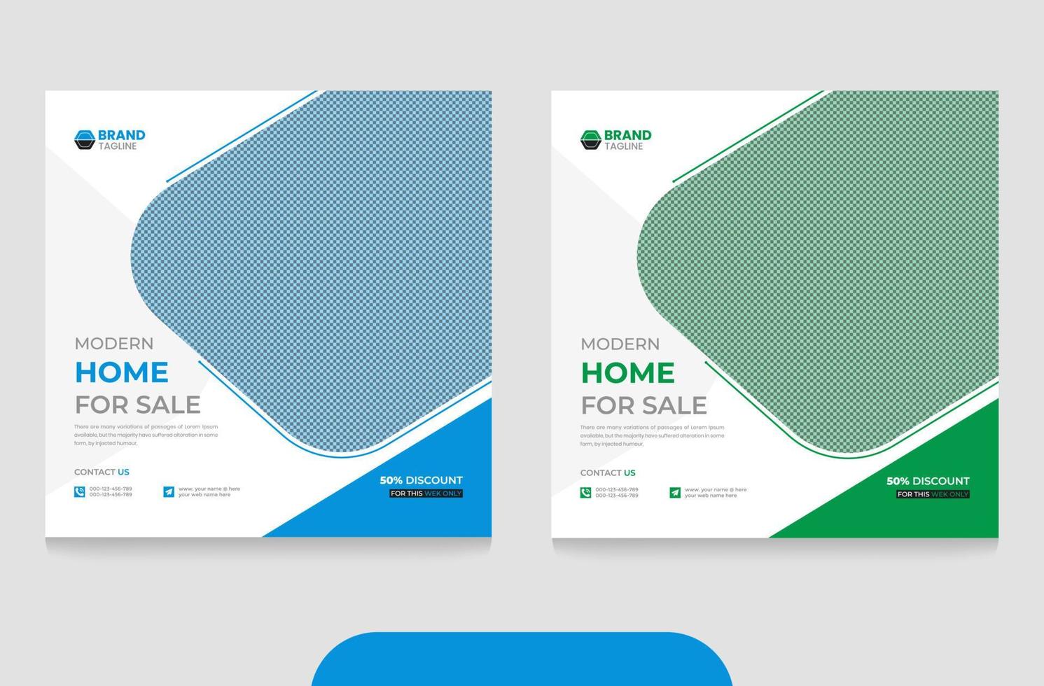 Creative home for Sale social media Post and Real estate square web banner template vector