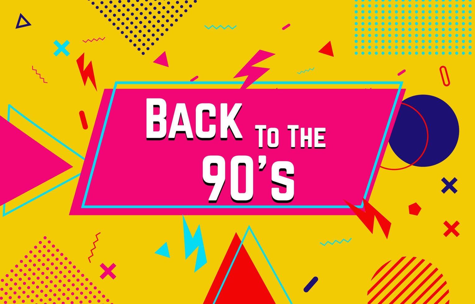 Back to the 90's background. Nostalgic background vector