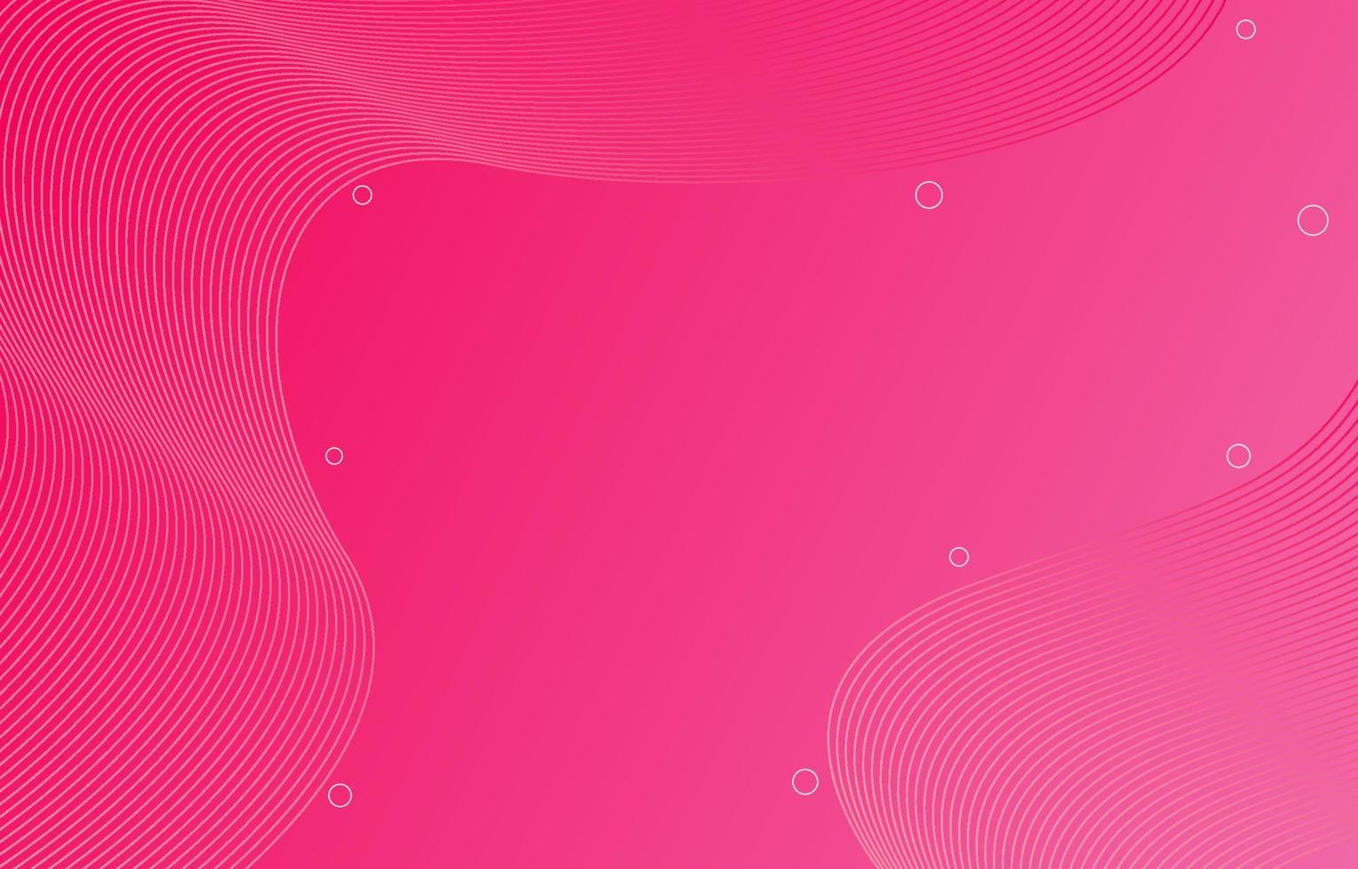 Pink abstract background with beautiful waves and bubble vector