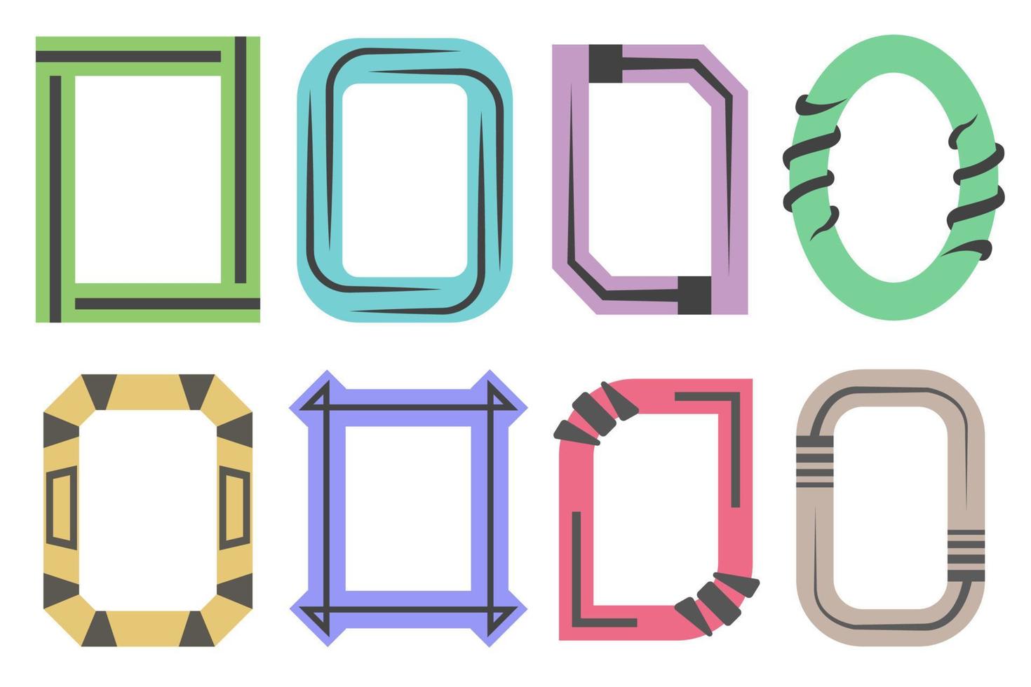 Colorful modern frames design. Flat colorful borders, abstract shapes. Empty space for your image, picture and text. vector