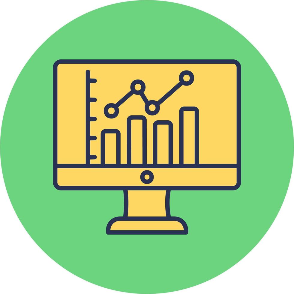 Online Bar Chart Vector Icon