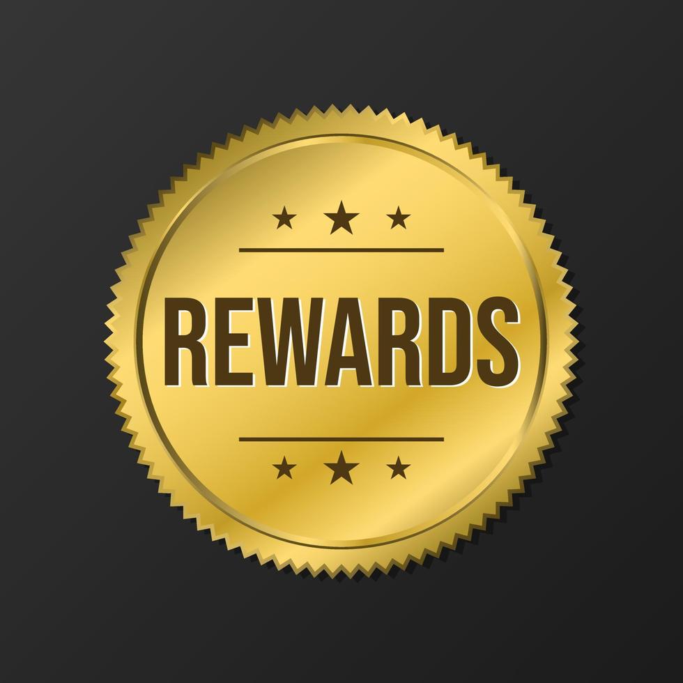 Rewards prizes free gifts golden badge icon label design vector