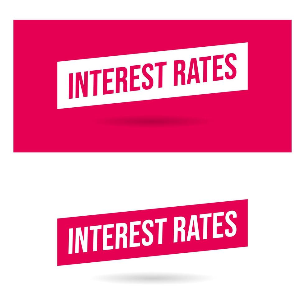 Interest rates hike business bank company icon label sign design vector