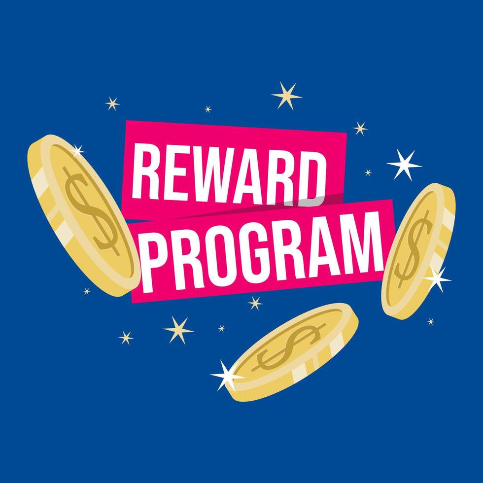 Reward program cash back banner template design vector