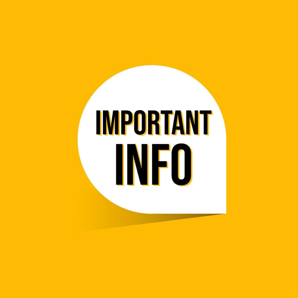 Important information banner icon label design vector