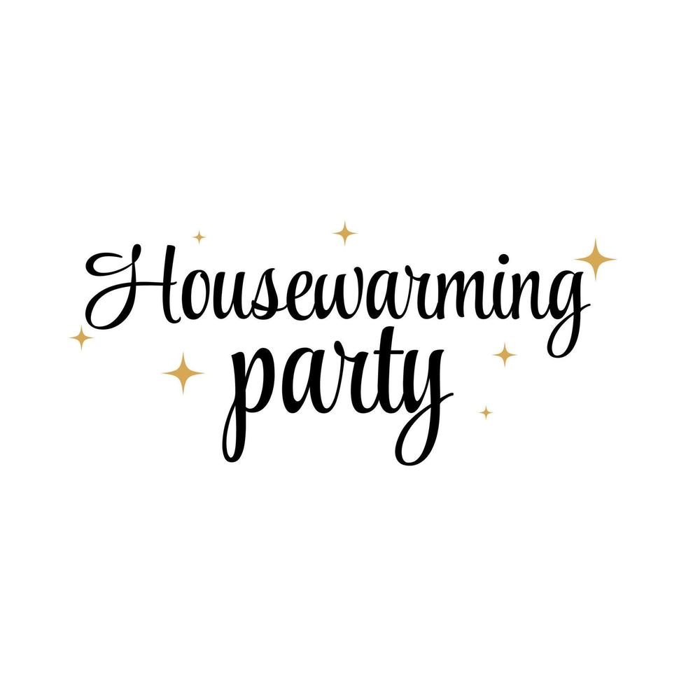 Housewarming party text icon label sign design vector