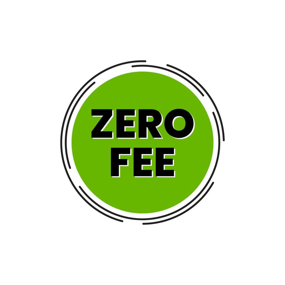 Zero fee credit card finance icon label design vector