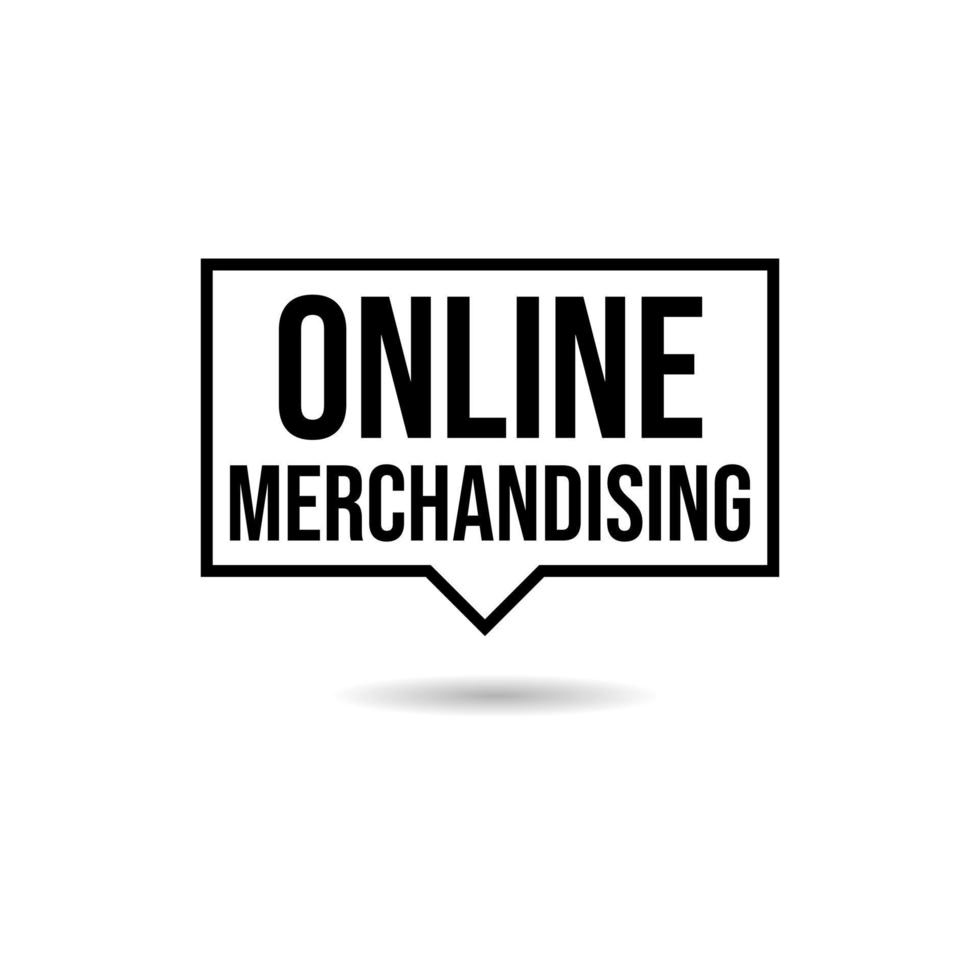 Online merchandising business icon label design vector