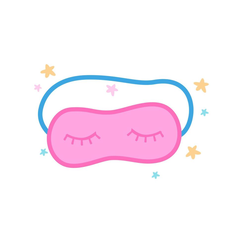 Cute girls sleeping eye close mask pajama party icon sign illustration design vector